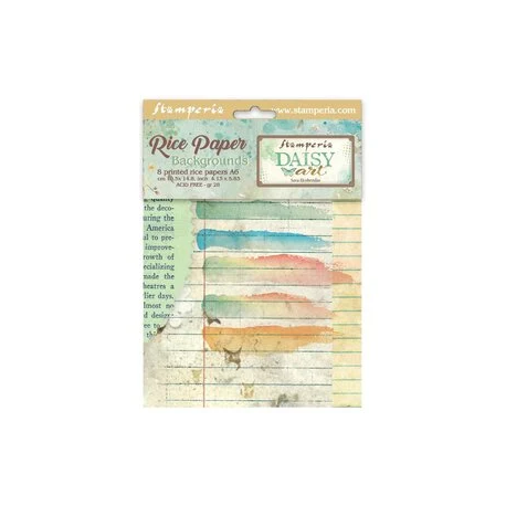 Set 8 papeles de arroz A6 fondos -  DAISY ART