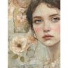 Transfer 25x30cm GIRL WITH FLOWERS