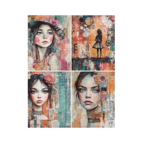 Transfer 25x30cm FEMALE PORTRAIT