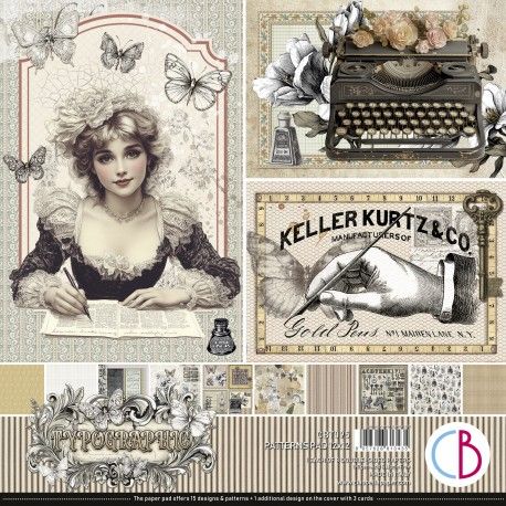 Set 8 papeles Ciao Bella Básicos "TYPOGRAPHIC"