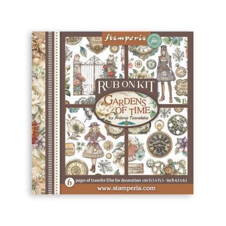Assortment Rub-On 15.5x15.5cm - GARDENS OF TIME
