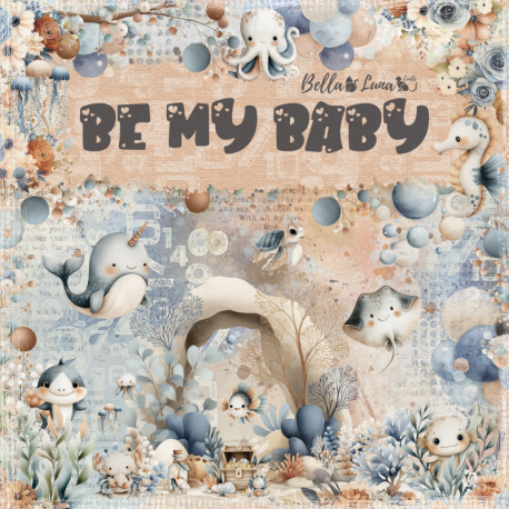 BELLALUNA "BE MY BABY" COLECCIÓN 12 PAPELES 12"X12"