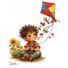 Transfer 25x30cm NIÑO CON COMETA