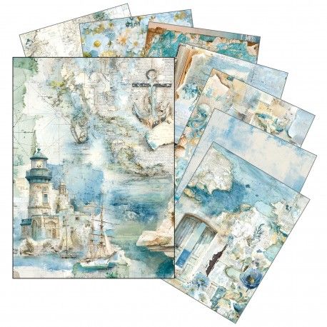 Mixed Media rice paper A5 EDGE OF THE OCEAN