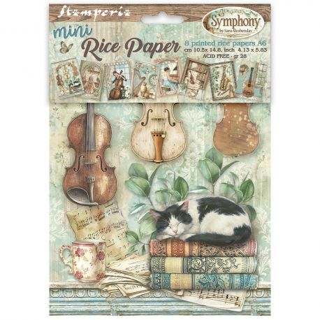 Set 8 papeles de arroz A6 colección - SYMPHONY