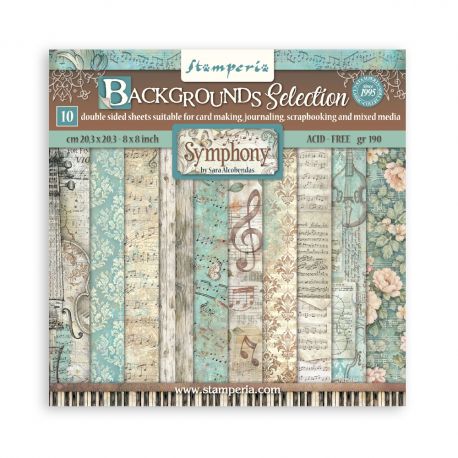 SYMPHONY 10 hojas 30.5x30.5 (12"x12") - BACKGROUNDS