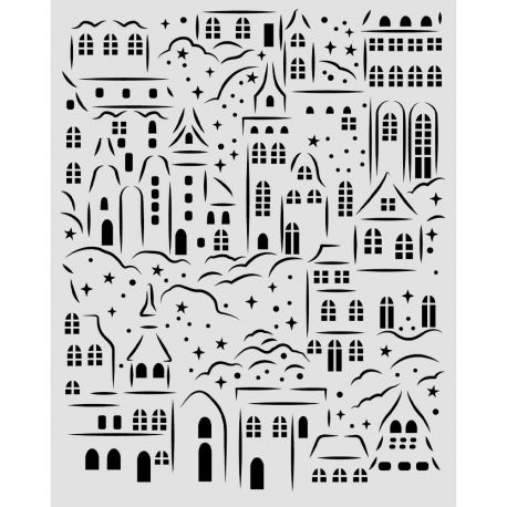 Stencil Stamperia 20x25cm PUEBLO
