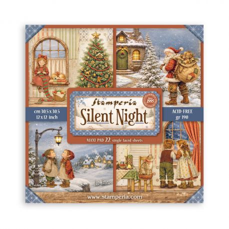 Bloc Scrap 22 hojas 30.5x30.5 (12"x12") 1 cara SILENT NIGHT
