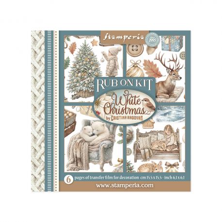 Assortment Rub-On 15.5x15.5cm - WHITE CHRISTMAS