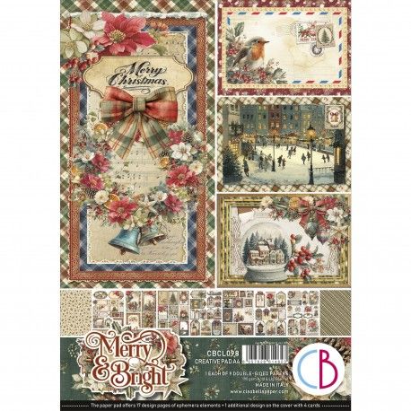 Set 9 hojas de Etiquetas Ciao Bella "MERRY & BRIGHT"