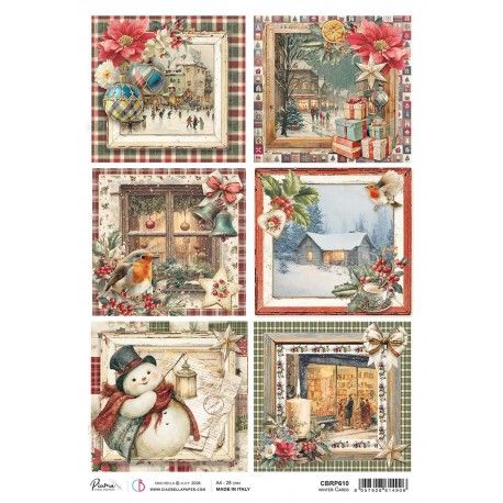 Papel de Arroz A4 Ciao Bella - WINTER CARDS