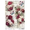 Papel de Arroz A4 Ciao Bella - BURGUNDY BLOOMS