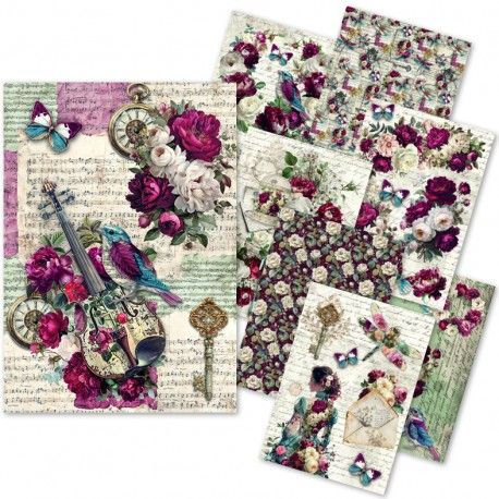 Papel de Arroz A5 Ciao Bella - BOHEMIAN BURGUNDY