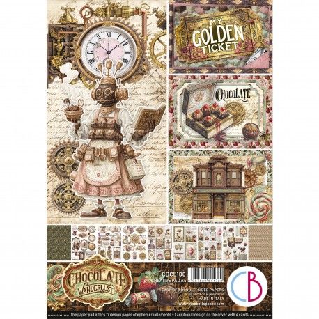 Set 9 hojas de Etiquetas Ciao Bella "CHOCOLATE WANDERLUST"