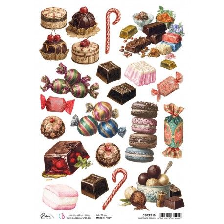 Papel de Arroz A4 Ciao Bella - CHOCOLATE TREATS