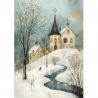Transfer 25x30cm SNOWY CHRISTMAS LANDSCAPE