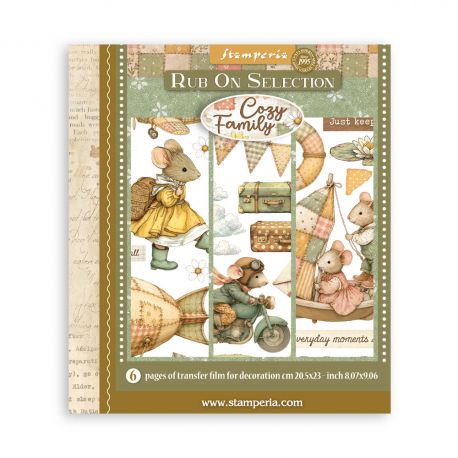 Assortment Rub-On 20.5x23cm - COZY FAMILY