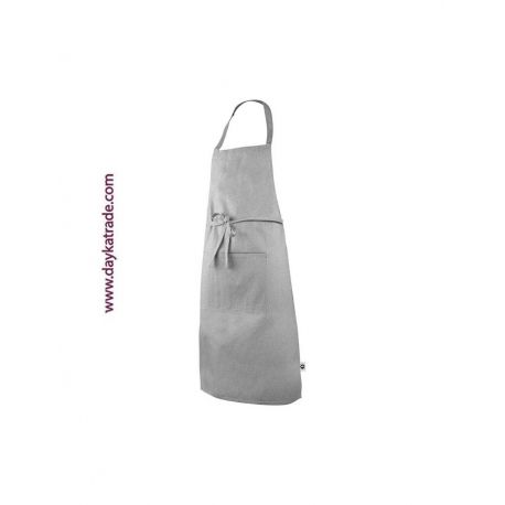 Delantal gris con bolsillo