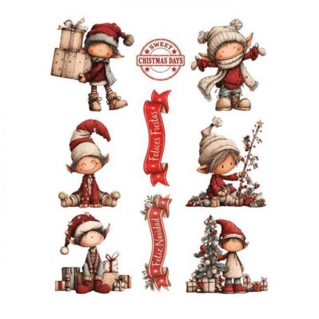 Transfer UV PREMIUM 25x30cm DUENDES NAVIDEÑOS