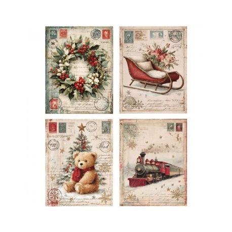 Transfer 25x30cm  CHRISTMAS POSTCARDS 1