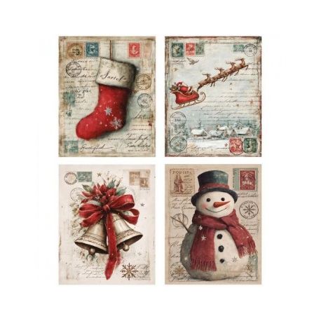 Transfer 25x30cm  CHRISTMAS POSTCARDS 2