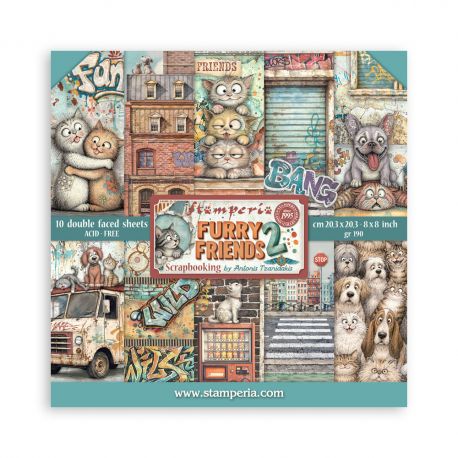 FURRY FRIENDS 2 - 10 hojas 30.5x30.5 (12"x12")