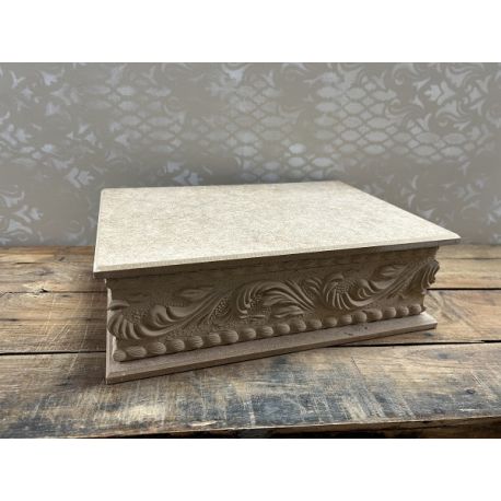 CAJA LABRADA RECTANGULAR CON TAPA MDF 30x20x9cm