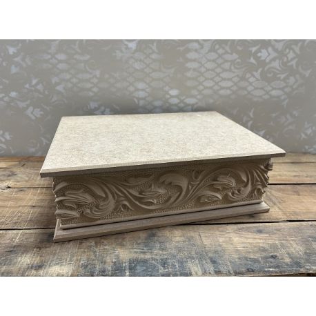 CAJA LABRADA RECTANGULAR CON TAPA MDF 30x20x9cm