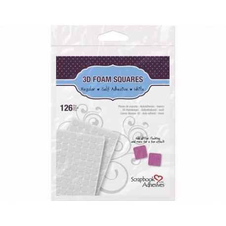 Adhesivo espuma 3D cuadrados blanco 126 unidades de 11x12mm-Scrapbook Adhesives