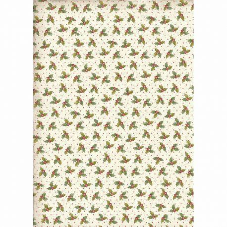 Papel de arroz DinA4 Christmas vintage holly