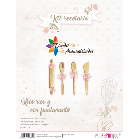 Kit Recortables Recetario Papel Scrap Papers For You La Tienda De Las Manualidades