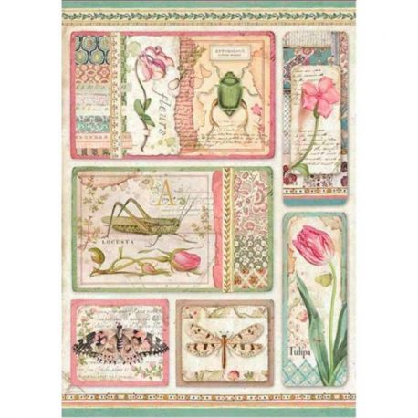 Papel de arroz DinA4 Botanic English Roses